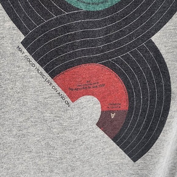 Moncat X Typographia Mens Large Shirt Organic Cotton Vinyl Records Graphic Gray - Picture 3 of 10